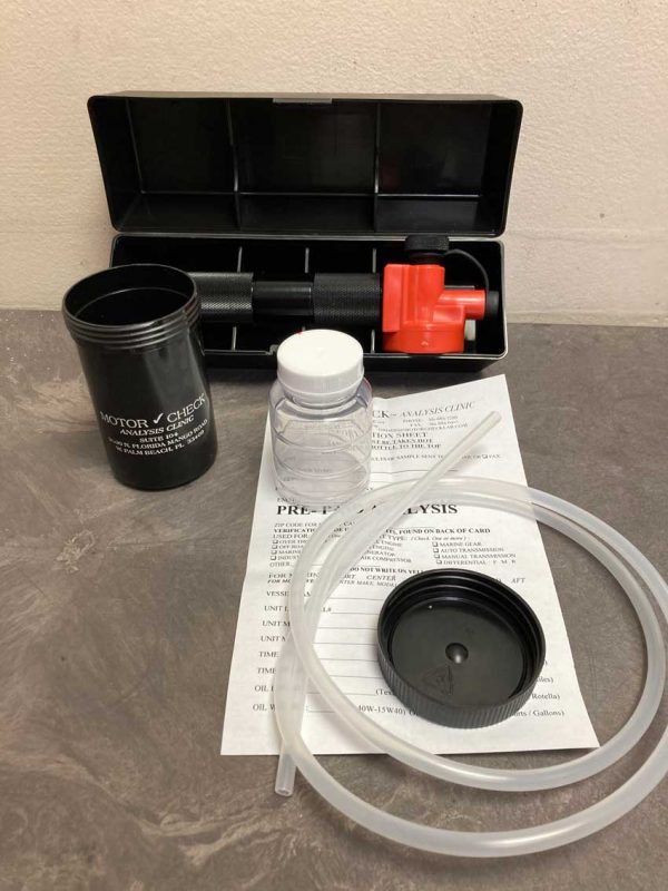 Motor Check Lab Oil Analysis Starter Kit | Oil Extraction Pump & One Sample Analysis Testing Kit